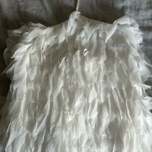 Feather dress, halter open back